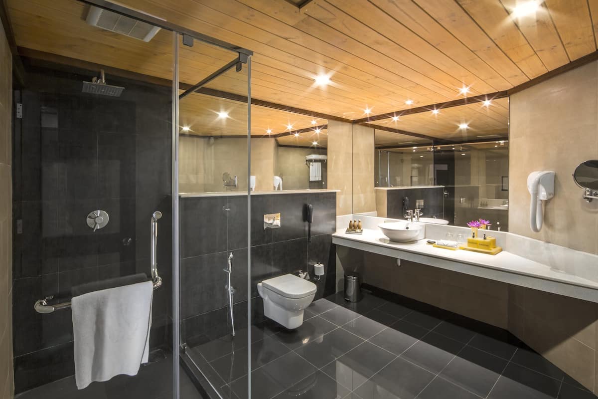 executive suite | bathroom | shower, rainfall showerhead, free toiletries, hair dryer