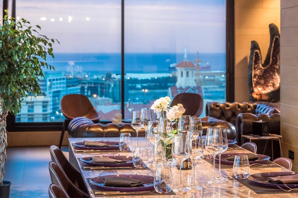 Breakfast, lunch, dinner served; international cuisine, pool views