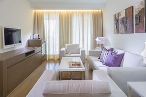 Suite, 1 King Bed (O Monot) | Living room | LCD TV - O Monot Hotel (Beirut)