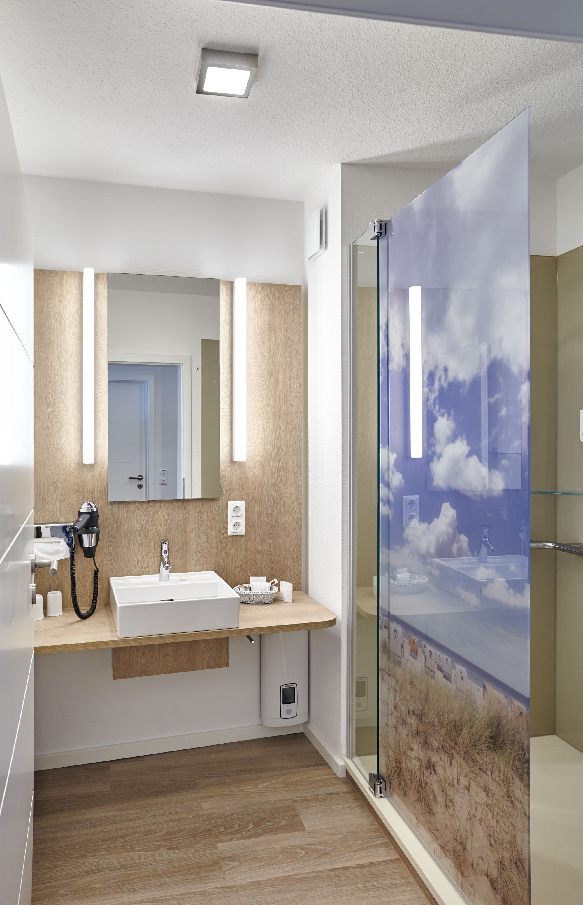 suite | bathroom | shower, hair dryer, bathrobes, slippers