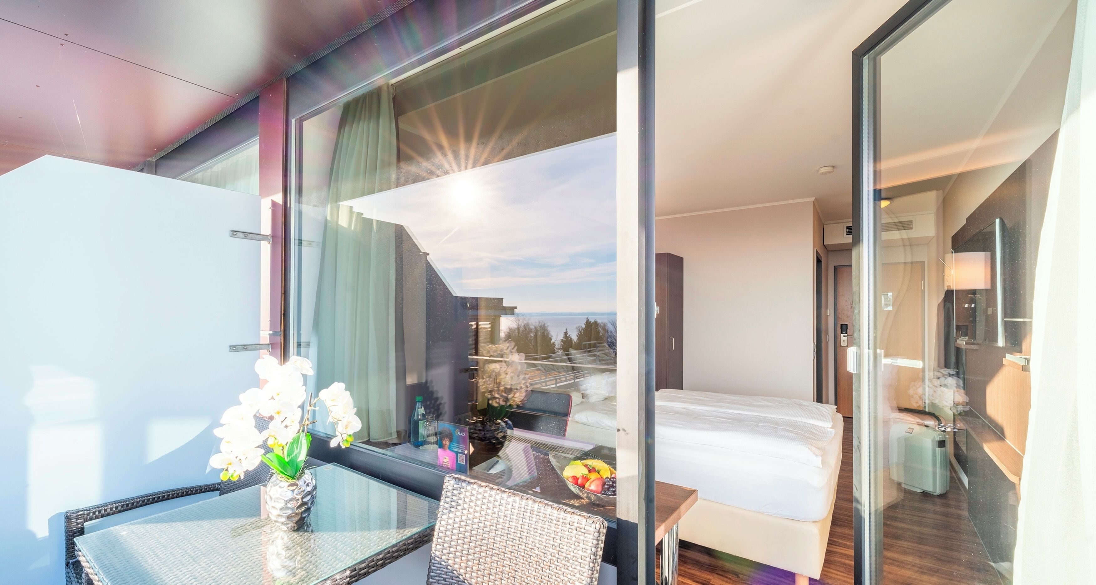 Standard Doppelzimmer mit Seeblick | Allergikerbettwaren, Minibar, Zimmersafe, Schreibtisch