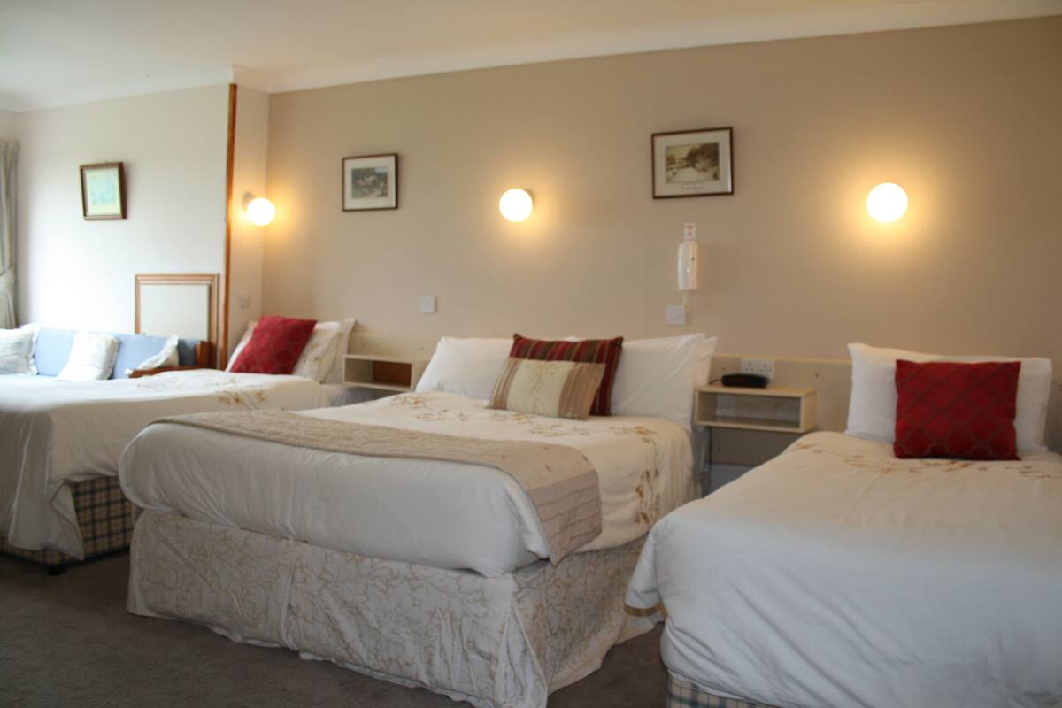 Family Quadruple Room | Premium bedding, in-room safe, desk, iron/ironing board