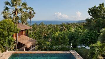 Kolam renang outdoor dan sebuah infinity pool