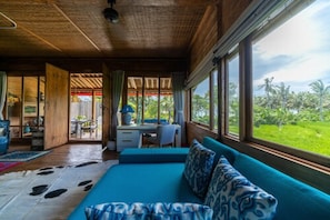 Traditional Villa, 1 Bedroom, Private Pool, Partial Sea View | Living area | Smart TV - Sejuk Beach Villas (Cemagi)