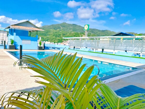 Outdoor pool, a rooftop pool