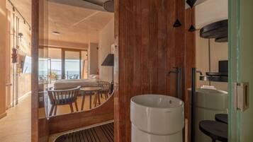 Deluxe Room, Sea View (Free Spa) | Bathroom | Shower, bathrobes, slippers, bidet