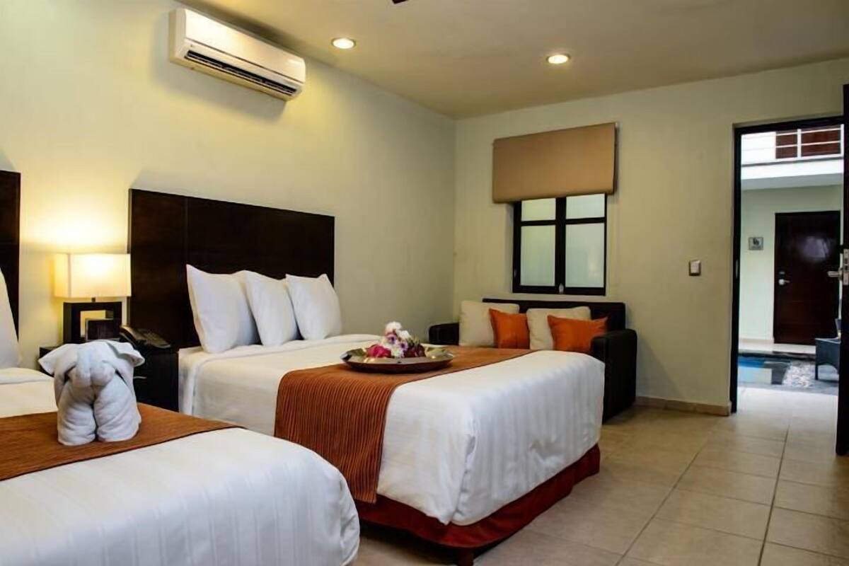 In-room safe, desk, iron/ironing board, WiFi (free)
