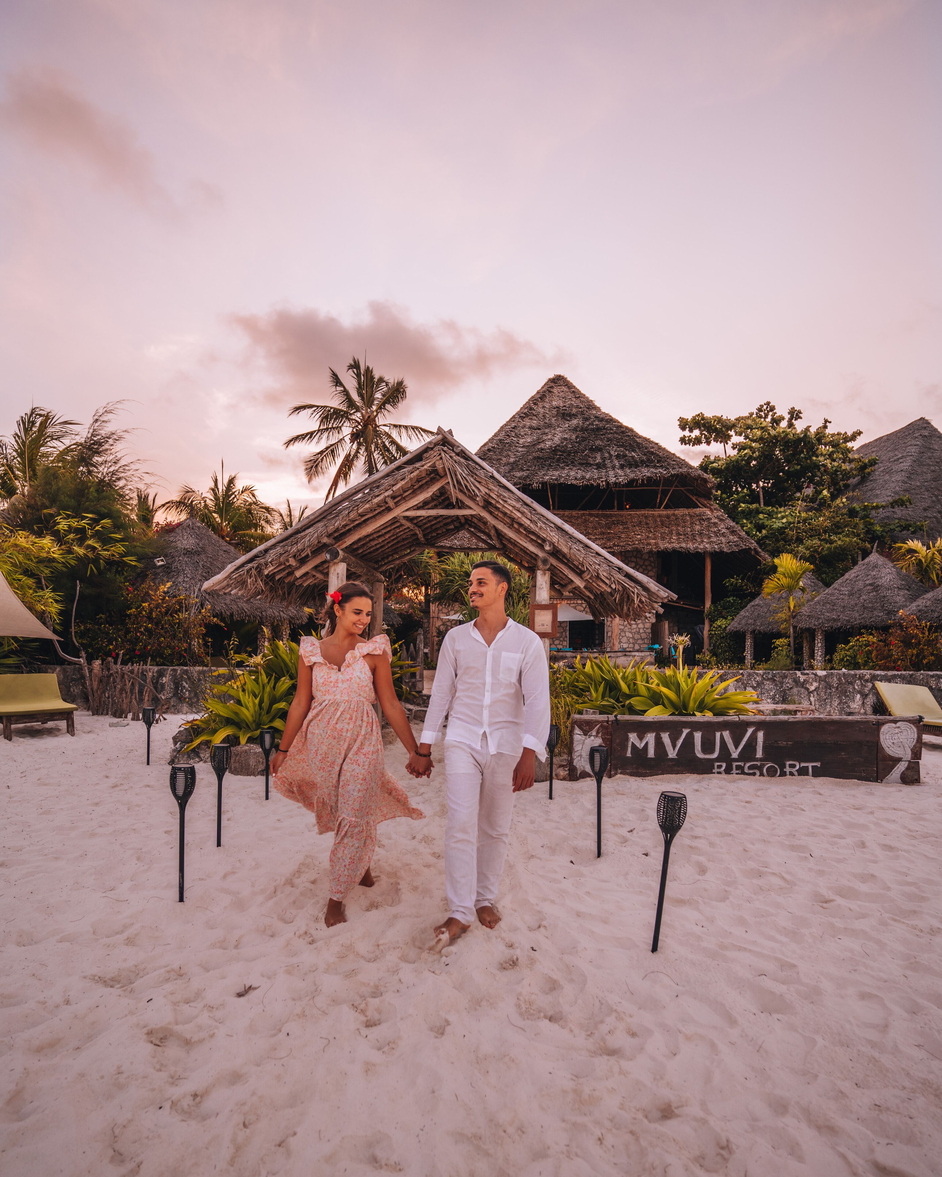 private beach, white sand, free beach cabanas, sun-loungers