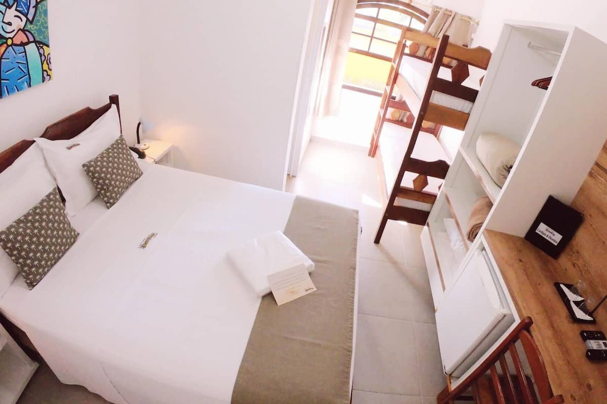 Laptop workspace, free WiFi, bed sheets