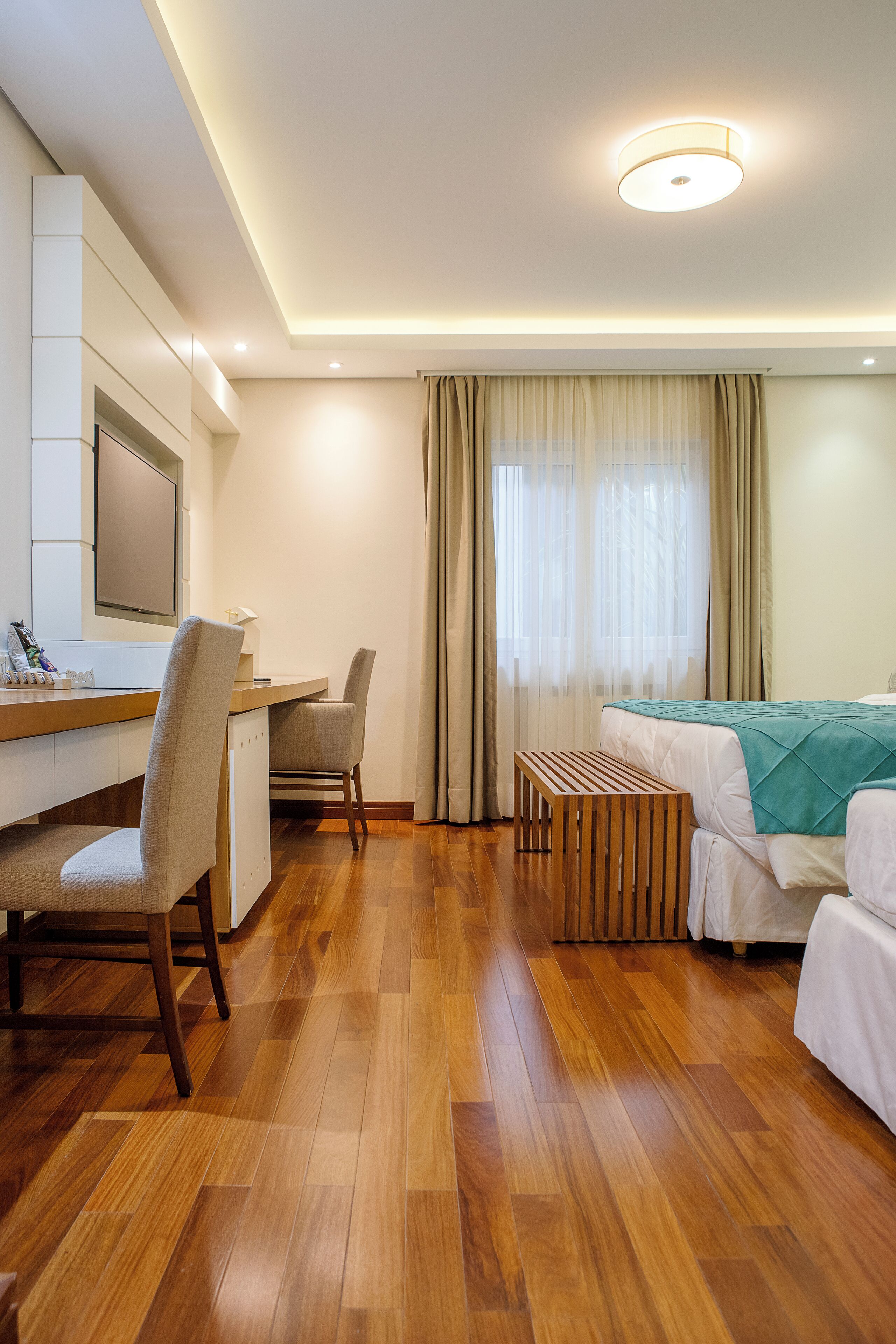 luxury room | minibar, in-room safe, desk, blackout curtains