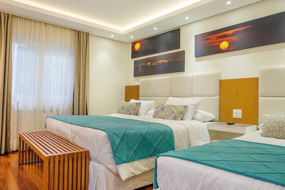 luxury room | minibar, in-room safe, desk, blackout curtains