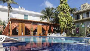 2 outdoor pools, pool umbrellas, sun loungers
