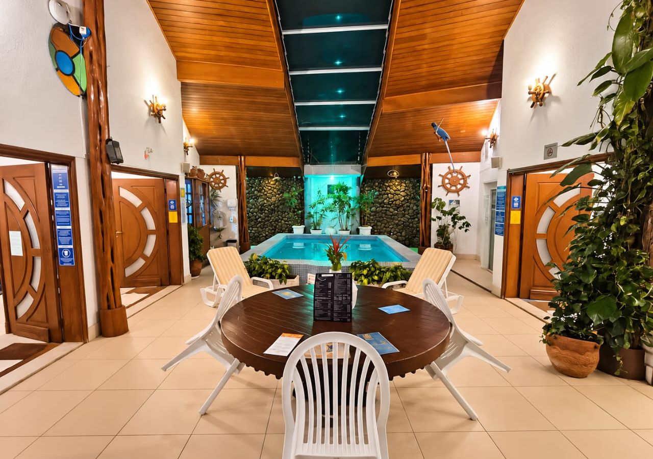 Indoor pool, open noon to 10 PM, sun loungers
