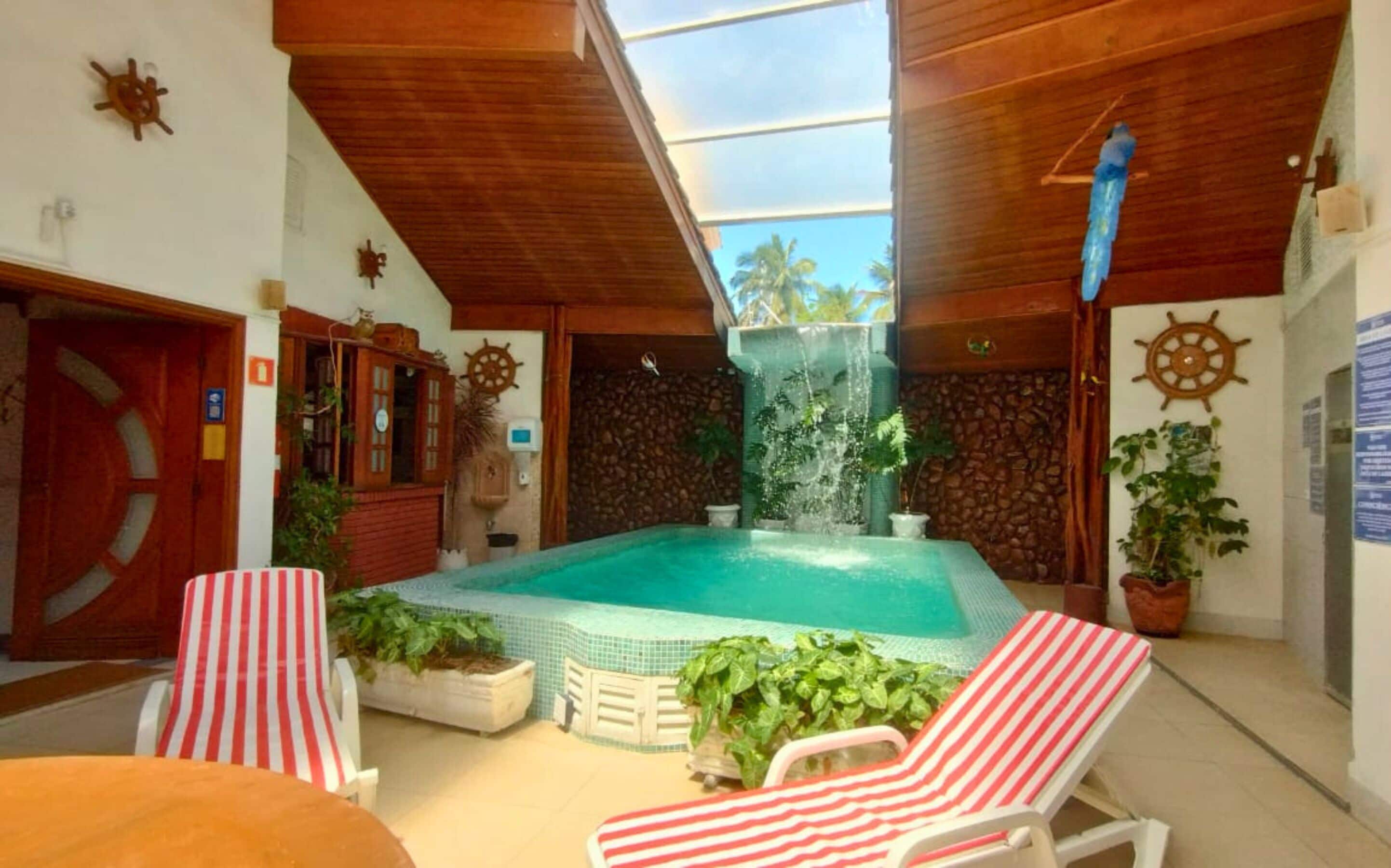 Indoor pool, open noon to 10 PM, pool loungers