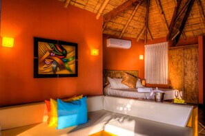 Luxury Suite, 1 Queen Bed with Sofa bed, Ocean View | Living room | 32-inch LED TV with satellite channels, TV, first-run movies - Yemaya Boutique Hotel (Canoas de Punta Sal)