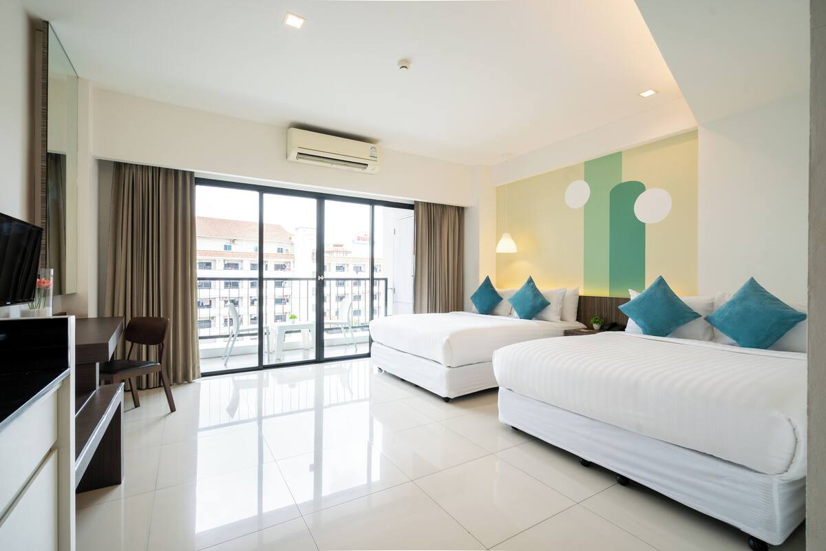 Deluxe Quadruple Room, Balcony, Pool View