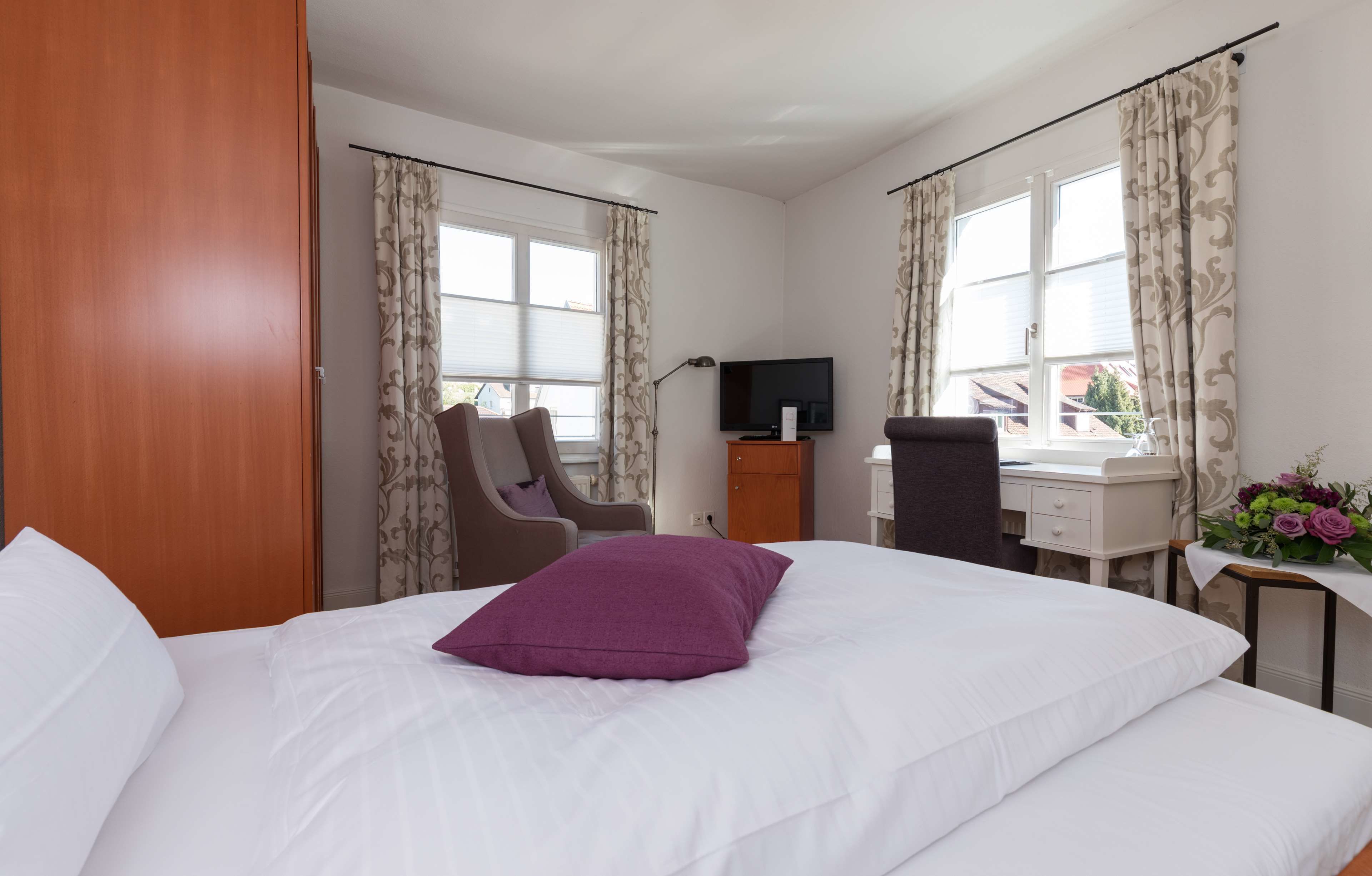 hypo-allergenic bedding, down duvets, minibar, in-room safe