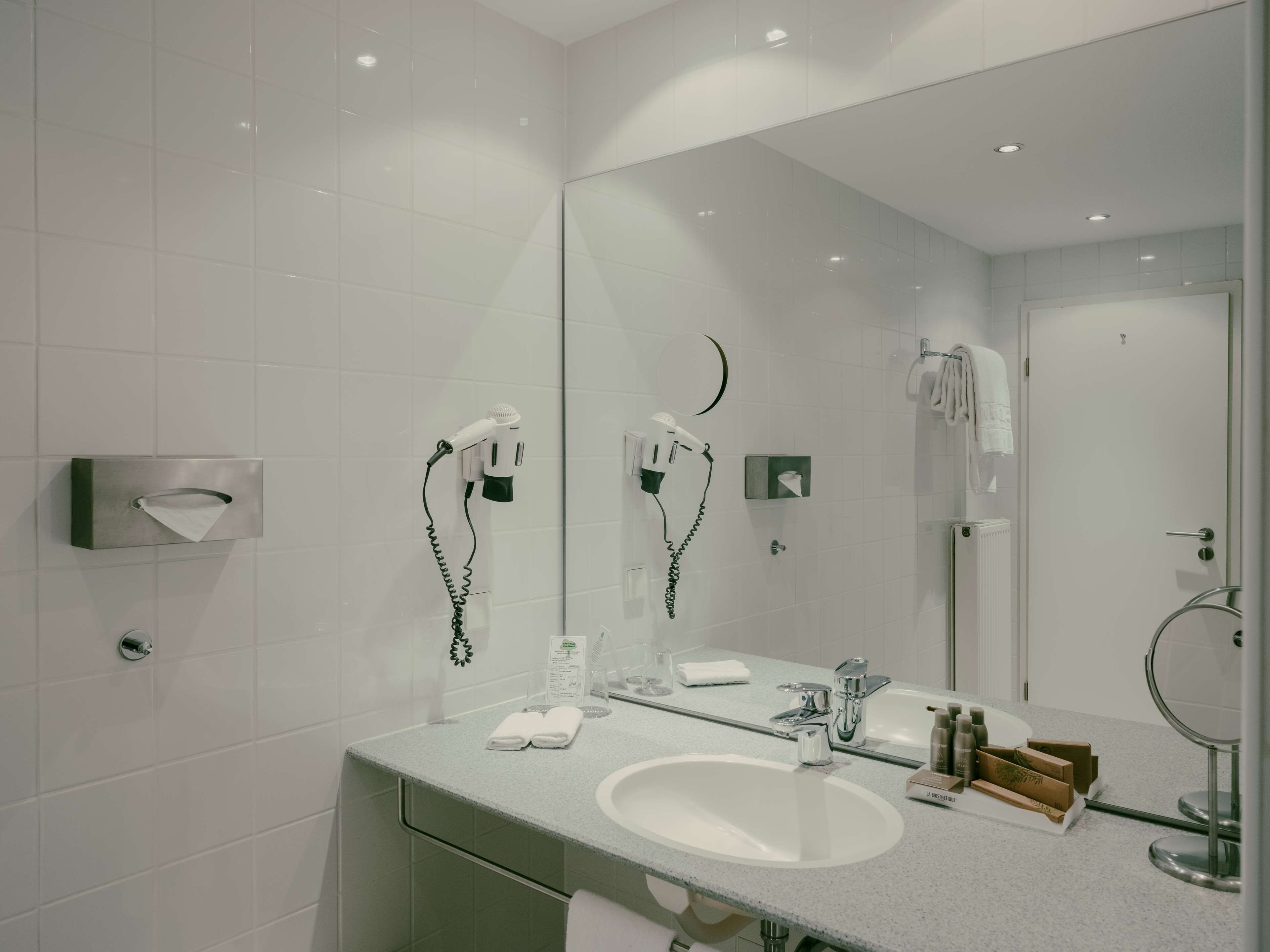 free toiletries, hair dryer, bathrobes, slippers