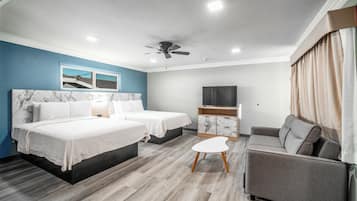 Blackout curtains, iron/ironing board, cots/infant beds, free WiFi