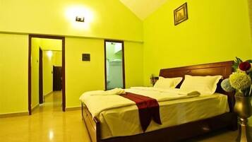 Down comforters, memory foam beds, in-room safe, individually decorated