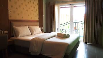 Budget Double Bed room With Pool View | Desk, blackout curtains, free WiFi