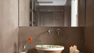 Suite | Bathroom | Rainfall showerhead, designer toiletries, hair dryer, bathrobes