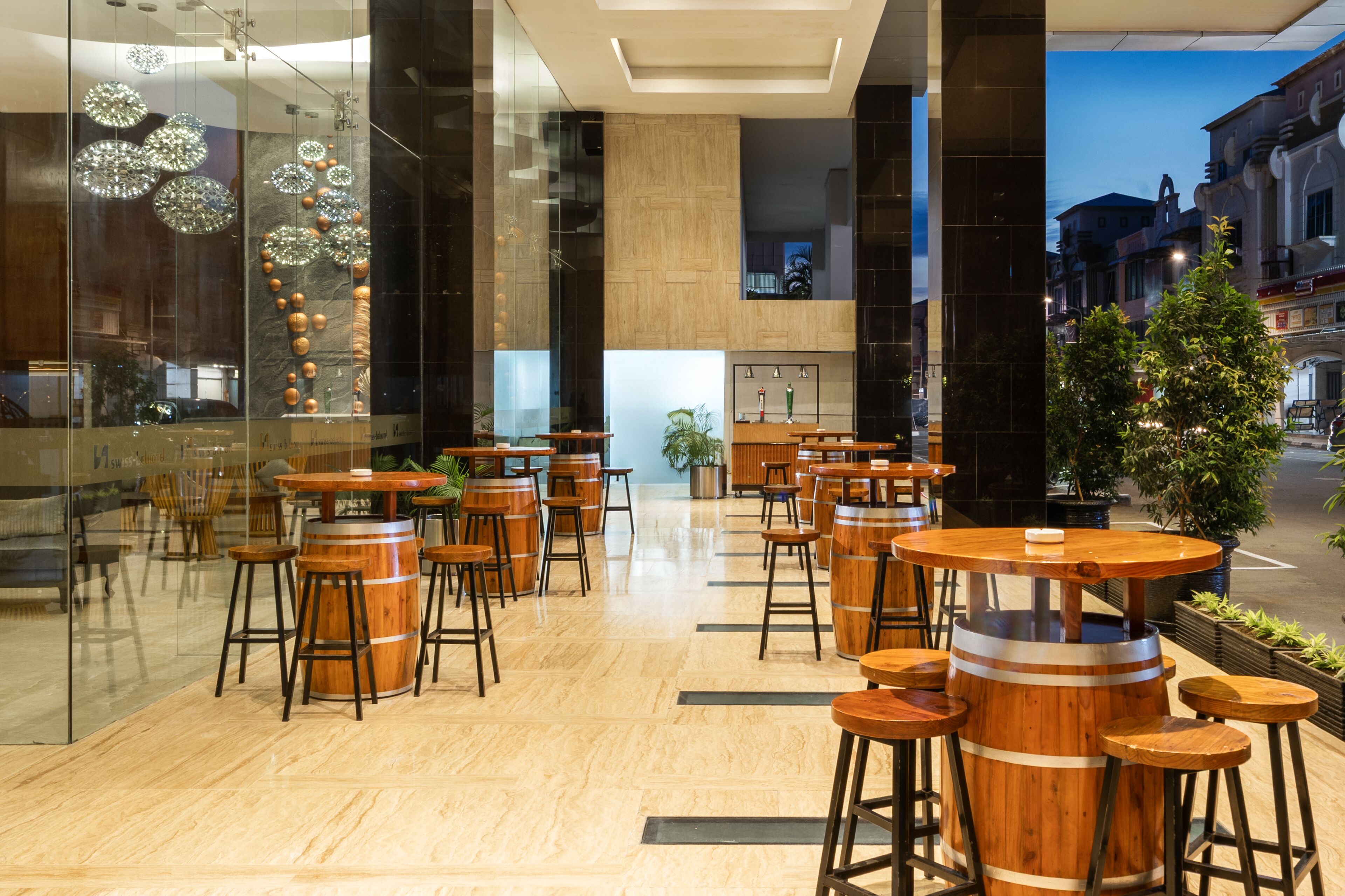 outdoor banquet area