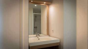 Shower, eco-friendly toiletries, hair dryer, soap