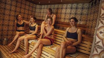 Sauna seca, sauna a vapor, tratamentos faciais