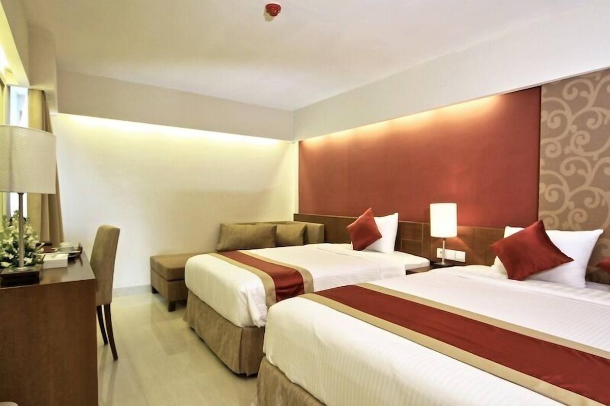 Family Room | Premium bedding, pillowtop beds, in-room safe, desk