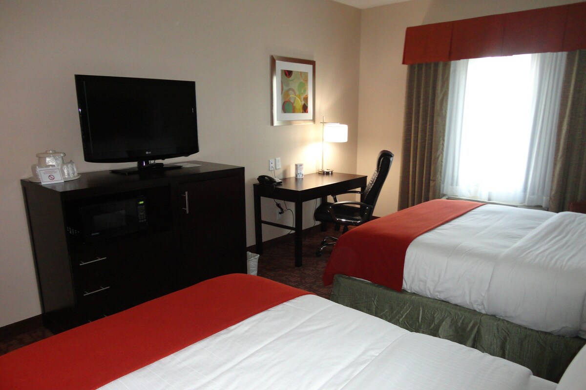 Desk, blackout drapes, iron/ironing board, WiFi (free)