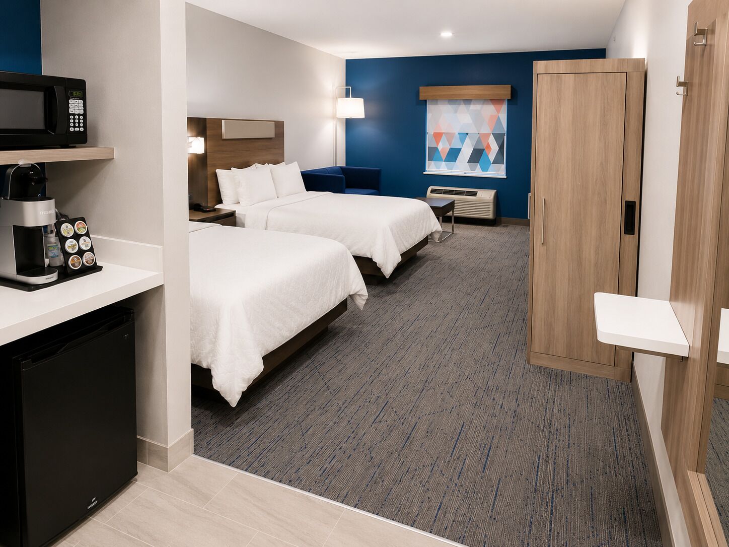 Suite, 2 Queen Beds | Desk, blackout drapes, iron/ironing board, free WiFi