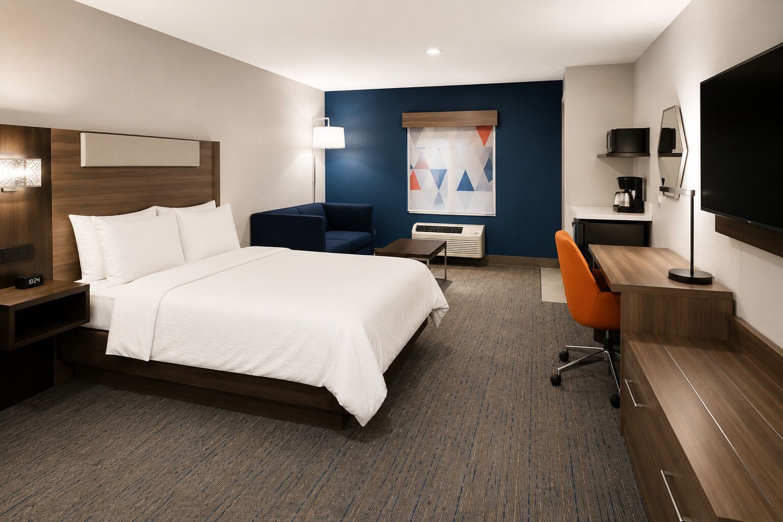 Suite, 1 King Bed, Accessible (Communications) | Desk, blackout drapes, iron/ironing board, free WiFi