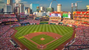 A large stadium with multiple levels of seating and a baseball field. - Holiday Inn Express & Suites St Louis Airport by IHG (St. Louis)