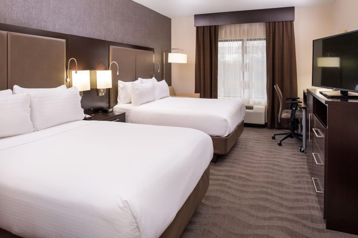 Desk, laptop workspace, iron/ironing board, WiFi