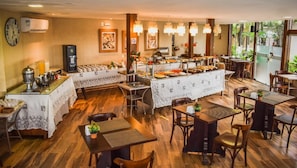 Breakfast, lunch, dinner served; Brazilian cuisine