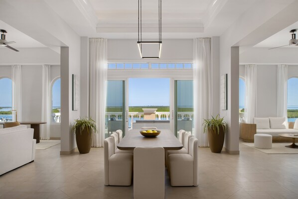 Two Bedroom Oceanfront Balcony Penthouse Suite | Private kitchen | Microwave, coffee/tea maker, dining tables - Blue Haven Resort - All-Inclusive (Providenciales)