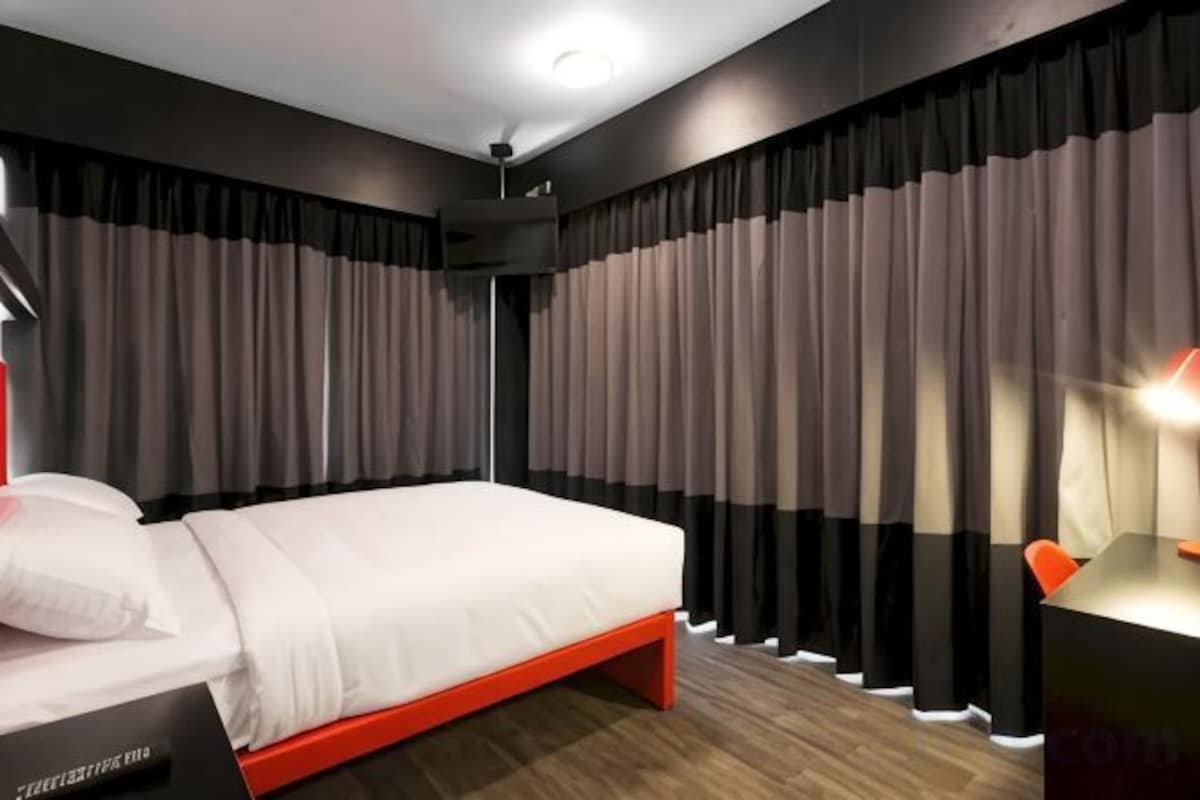 In-room safe, desk, laptop workspace, blackout drapes