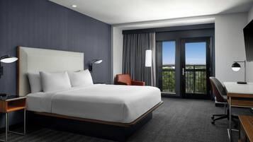 1 bilik tidur, meja, ruang kerja komputer riba