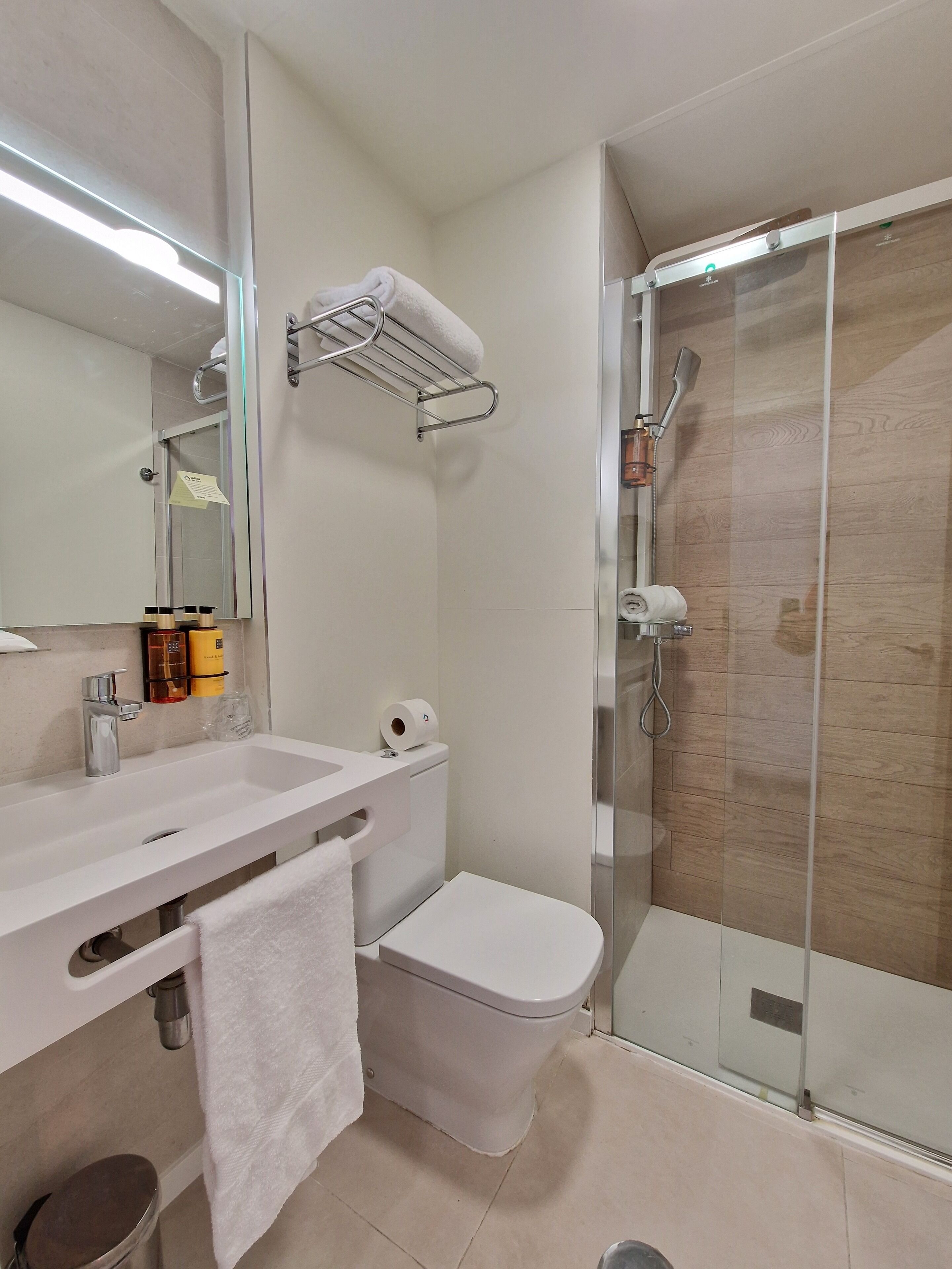 free toiletries, hair dryer, towels