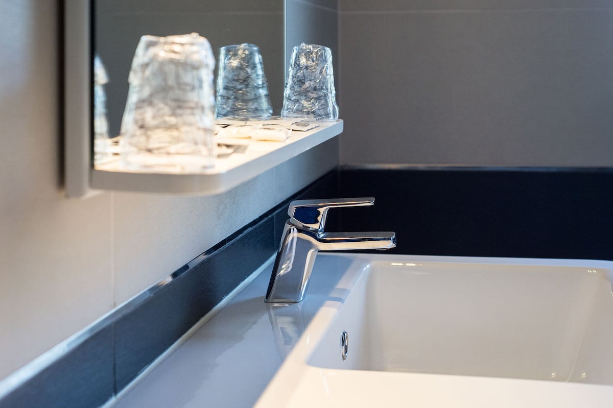 basic double or twin room, 1 bedroom, garden view | bathroom sink