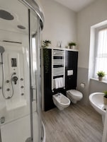 Ducha, artículos de tocador gratuitos, secador de pelo, bidet