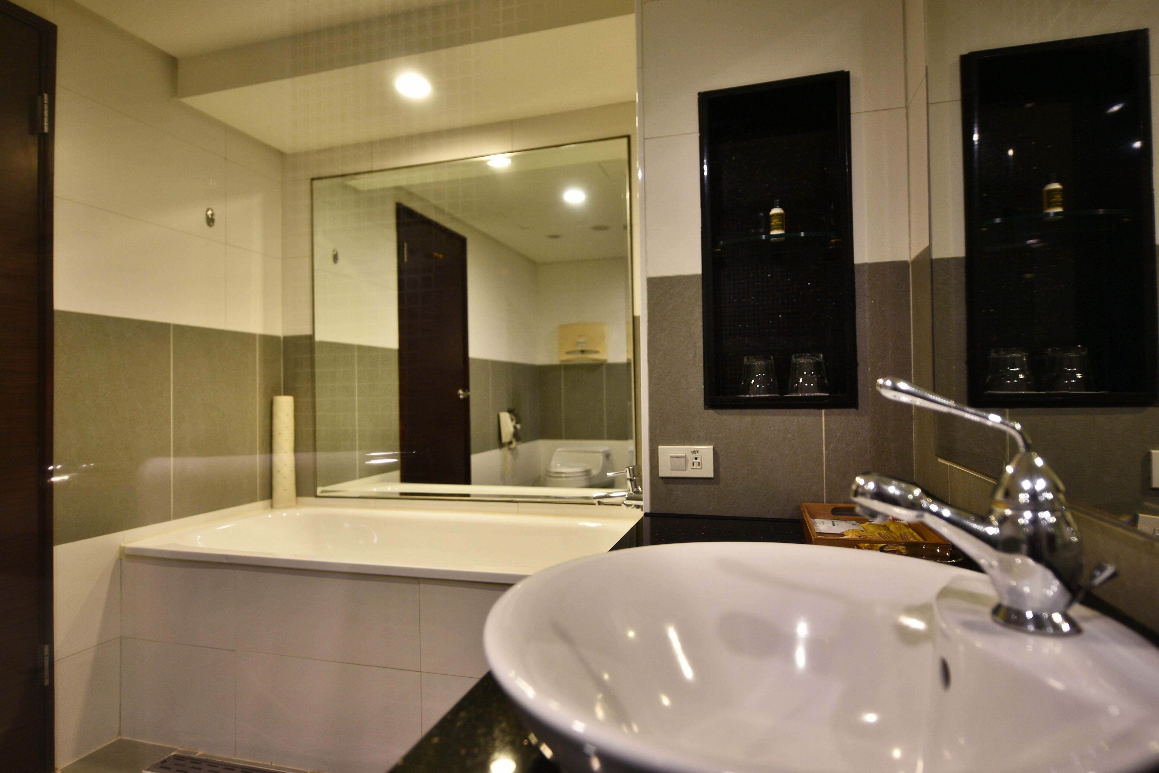 japanese double room | bathroom | separate bathtub and shower, deep-soaking bathtub, hair dryer, slippers