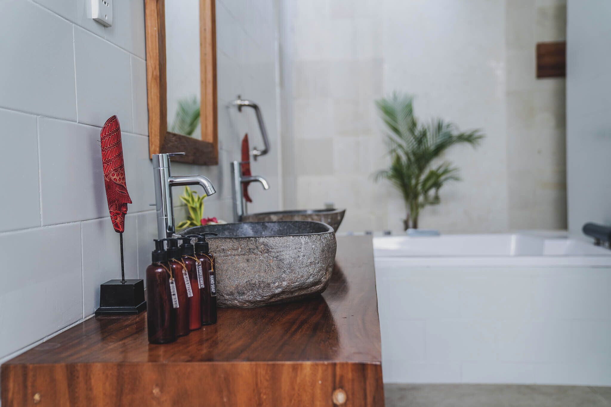 vip suite | bathroom | eco-friendly toiletries, hair dryer, towels, soap