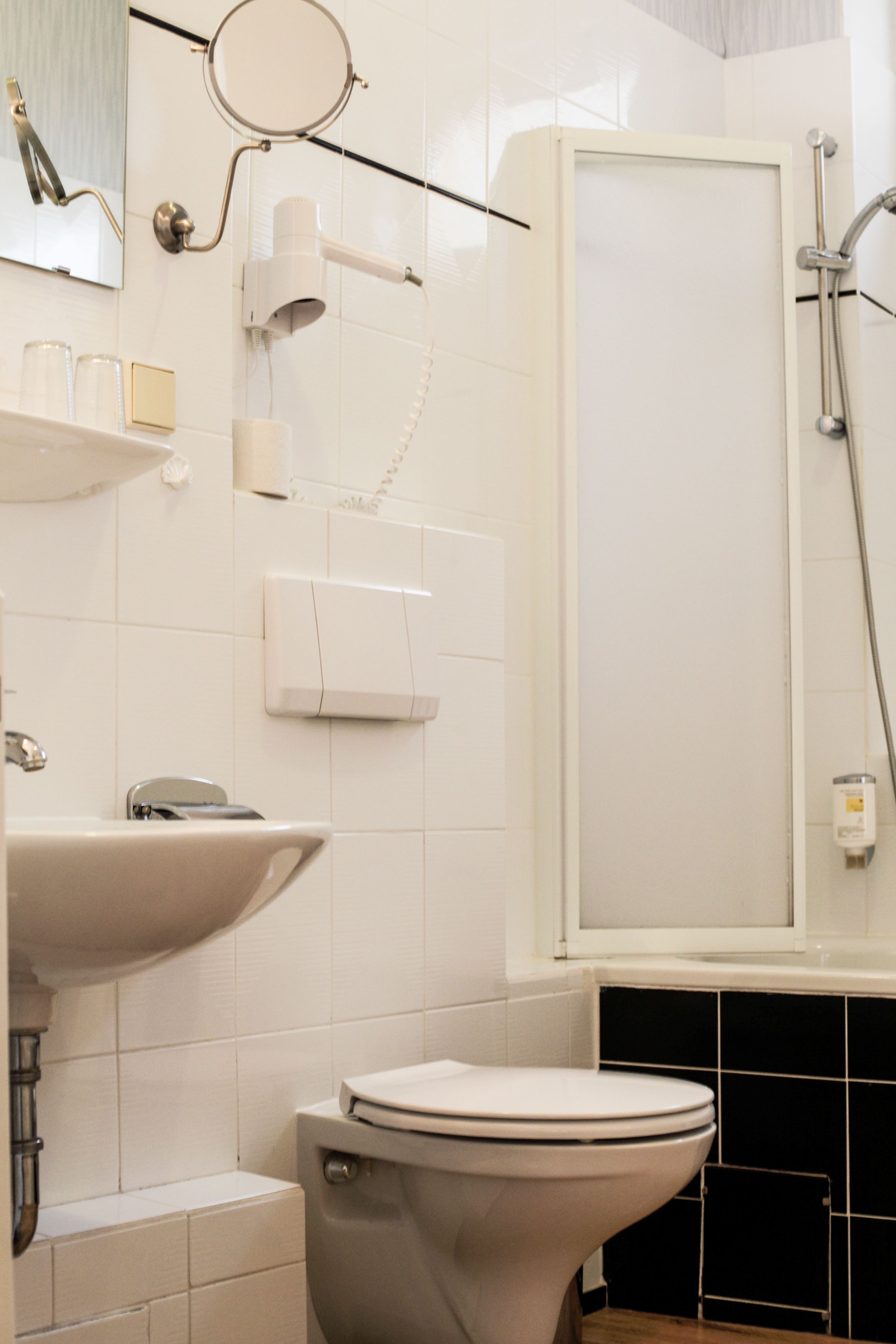 free toiletries, hair dryer, bathrobes, towels