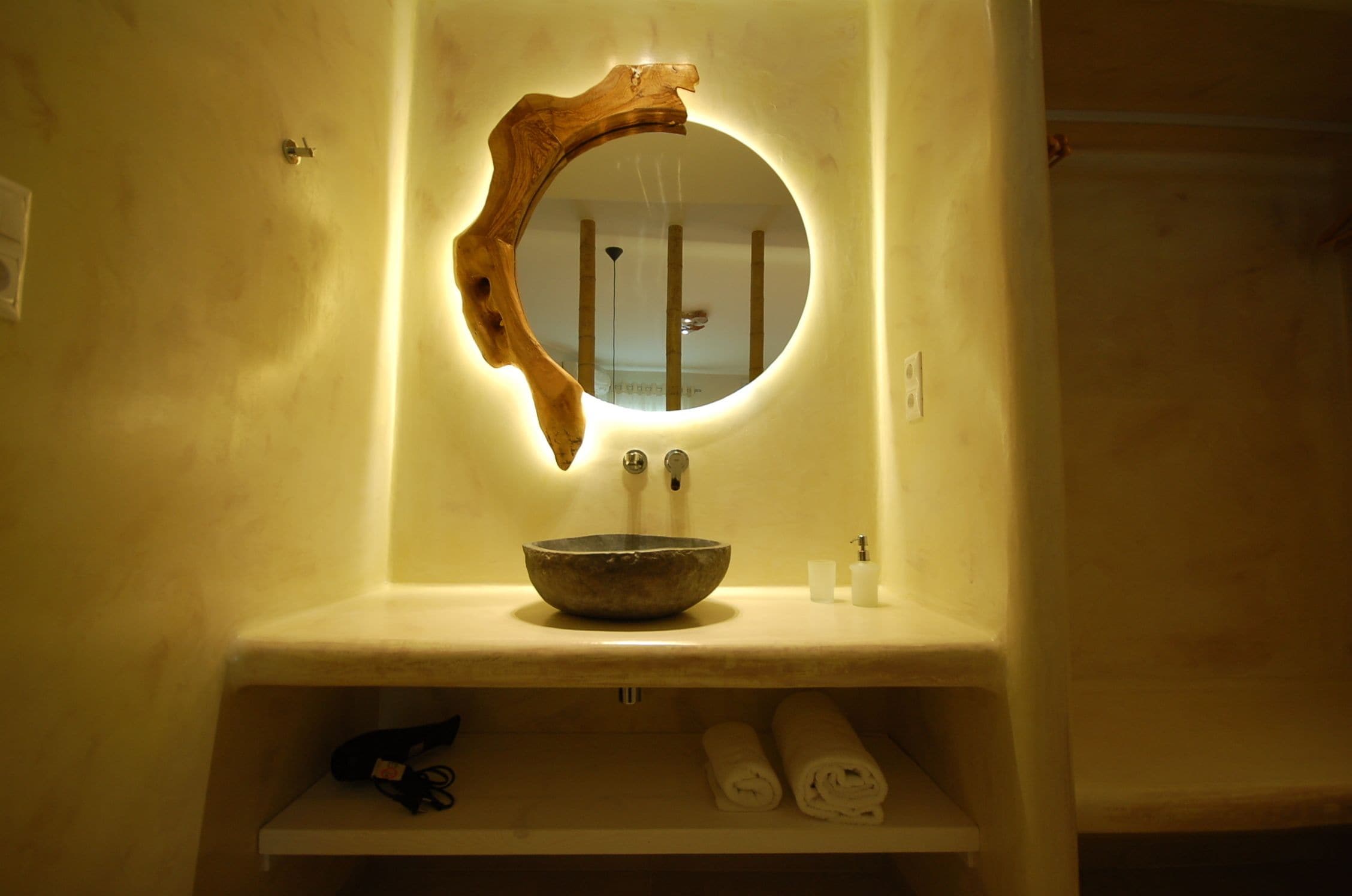 free toiletries, hair dryer, towels