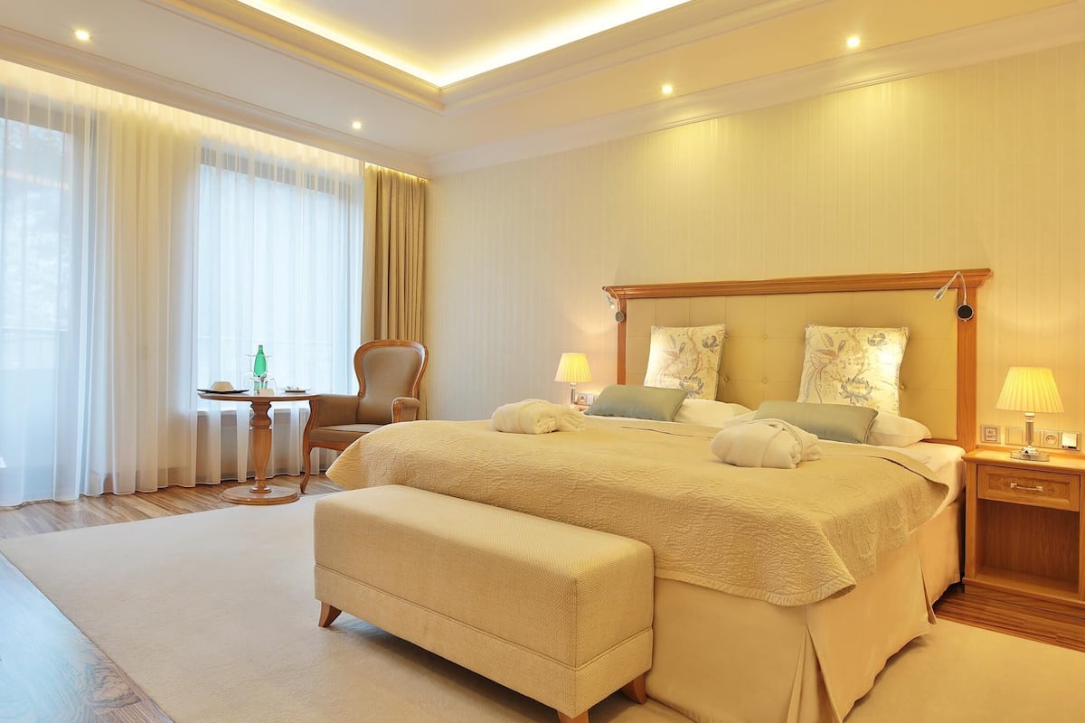 Habitació doble superior, balcó, vistes al riu | 2 dormitoris, matalassos amb encoixinament addicional i minibar
