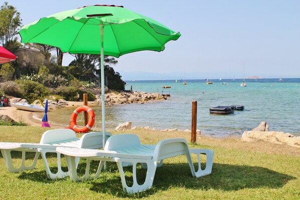 Private beach nearby, sun-loungers, beach umbrellas, scuba diving