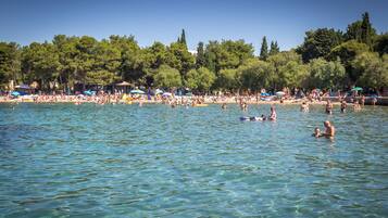 Una playa cerca, vóleibol de playa, bar en la playa