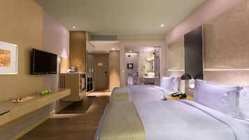 1 makuuhuone, ylelliset vuodevaatteet, minibaari, tallelokero huoneessa